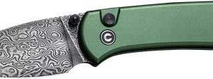 CIVIVI KNIFE QUIBIT 2.98" - GREEN/DAMASCUS BUTTON LOCK
