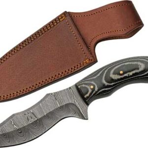 SZCO RITE EDGE 5" CHARCOAL - MICARTA DAMASCUS DP W/SHEATH