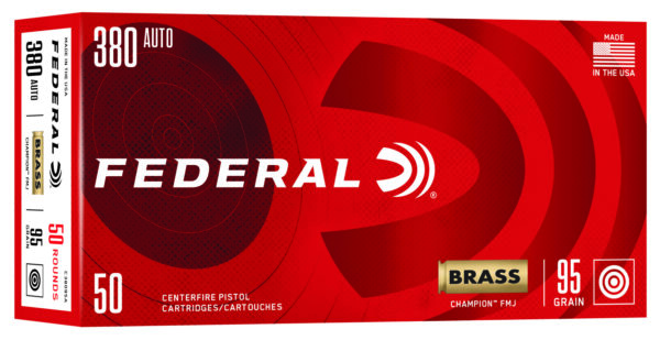 FED CHAMPION 380ACP 95GR FMJ 50/20