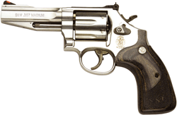 S&W PRO SERIES 686SSR 357 4" - AS 6-SHOT SS BLK. LAM. GRIPS