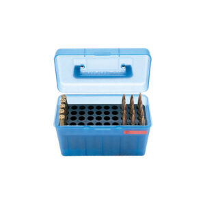 MTM DLX HANDLED AMMO 50 RD LG RIFLE CLR BLUE