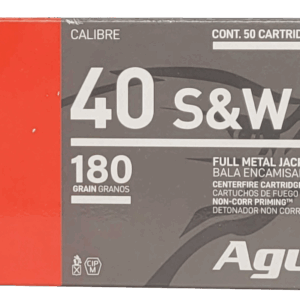 Aguila Ammunition .40 S&W Handgun Ammo - 180 Grain | FMJ Flat Nose | 50rd Box