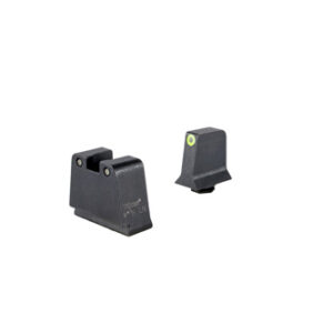 SUPPRESSOR/OPTIC HEIGHT SIGHTS - GLOCK SLIM FRAMES, FRONT YELLOW OUTLINE/GREEN TRITIUM, REAR BLACK OUTLINE/GREEN TRITIUM