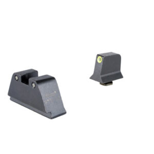 SUPPRESSOR / OPTIC HEIGHT SIGHTS - GLOCK STANDARD FRAME, FRONT YELLOW OUTLINE / GREEN TRITIUM, REAR BLACK OUTLINE / GREEN TRITIUM