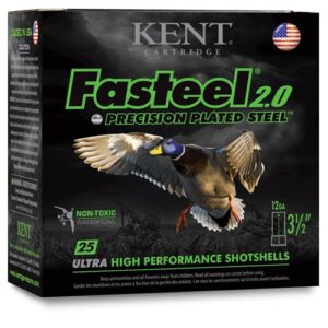 FASTEEL 2.0 PRECISION PLATED STEEL SHOTSHELLS - 20 GA, 3", 7/8OZ, 2 SHOT, 1550 FPS, 25/BX