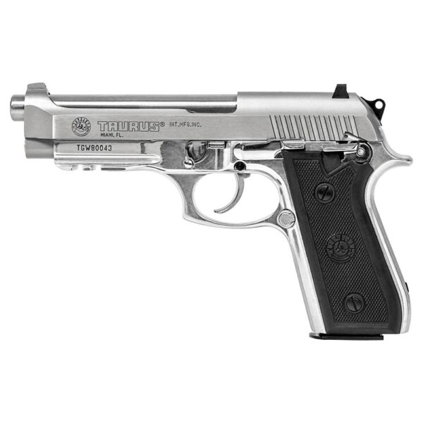 Taurus 92 Handgun 9mm Luger 17rd Magazine 5" Barrel High polish Stainless Slide/ Black Grip