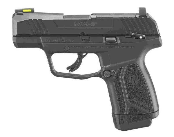 Ruger Max-9 Optic Ready Handgun 9mm Luger 12rd Magazine 3.2" Barrel Fiber Optic Sights Black Grip