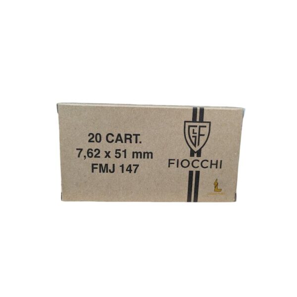 Fiocchi Range Dynamics Rifle Ammunition 7.62x51mm 147gr FMJ 2790 fps 20/ct