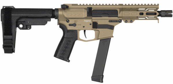 CMMG PISTOL, BANSHEE, MKGS, 9MM, 5", COYOTE TAN W/ADJ RIP BRACE