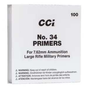 CCI PRIMER NO.34 NATO 100 RD/BX 10BX/BRICK 50 BX/CS
