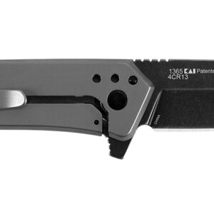 Kershaw 1365 Misdirect  2.90" Folding Reverse Tanto Plain Black Oxide Blackwash 4Cr14 Blade Gray Bead Blasted Stainless Steel Handle Includes Pocket Clip