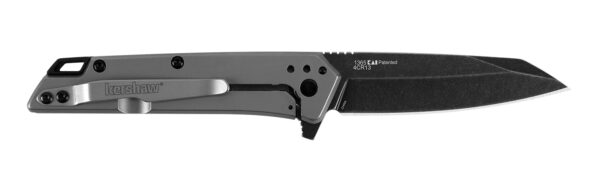 Kershaw 1365 Misdirect  2.90" Folding Reverse Tanto Plain Black Oxide Blackwash 4Cr14 Blade Gray Bead Blasted Stainless Steel Handle Includes Pocket Clip
