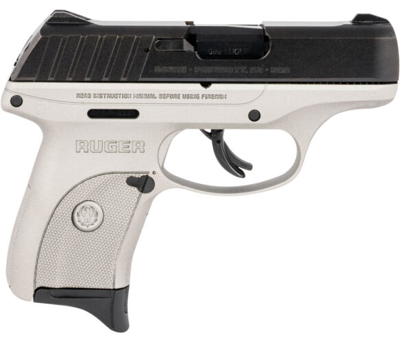 Ruger 3290 EC9s  9mm Luger Black Oxide Alloy Steel 3.12" Barrel 7+1, Savage Silver Cerakote Glass-Filled Nylon Frame, Black Oxide Hardened Alloy Steel Slide, Manual Safety