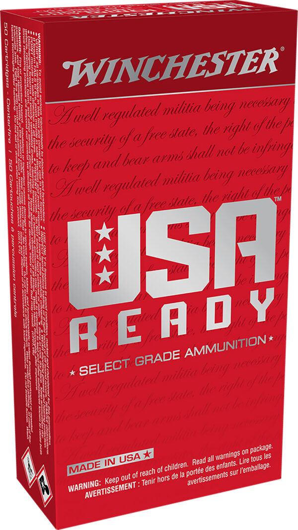 Winchester Ammo RED10 USA Ready 10mmAuto 180gr Full Metal Jacket Flat Nose 50 Per Box/10 Case