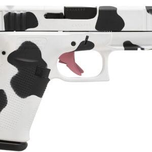 Glock PA4850204FRMOSMOO G48 Gen5 MOS Slim Frame 9mm Luger 10+1 4.17" Black GMB Barrel, Cow Print Cerakote MOS Cut/Serrated Steel Slide, Polymer Frame w/Beavertail & Textured Grip