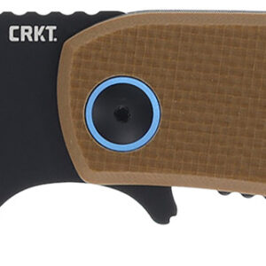 CRKT 7910 P.S.D. II 3.03" Folding Drop Point Plain Black EDP AUS-10 Blade, Coyote Tan Textured G10 Handle