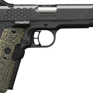 Kimber Mfg, Inc 3000358 KHX Custom 45 ACP 8+1 5" Stainless Match Grade Barrel, KimPro II Gray Serrated Stainless Steel Slide, Kimpro II Gray Stainless Steel Frame w/Beavertail, G10 MagGrip w/Red Laser
