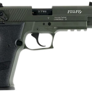 GSG GERG2213TFFGA FireFly  22 WMR 13+1 4.90" Black Threaded Barrel, Green Aluminum Serrated Slide, Green Aluminum Frame w/Picatinny Rail, Textured Grip
