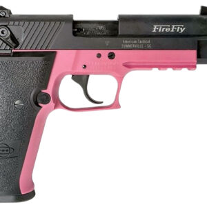 GSG GERG2213TFFPA FireFly  22 WMR 13+1 4.90" Black Threaded Barrel, Aluminum Serrated Slide, Pink Aluminum Frame w/Picatinny Rail, Textured Grip