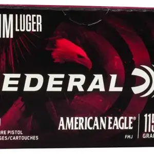 FEDERAL 9MM LUGER 115GR FMJ 100 RD 100 RD/BX 5 BX/CS