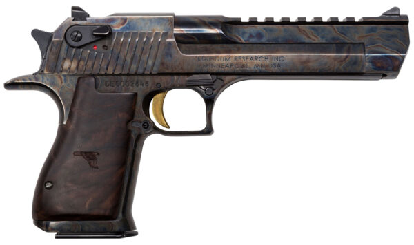 Magnum Research DE357CH Desert Eagle Mark XIX 357 Mag 6" 9+1 Color Case Hardened Carbon Steel with Clear Cerakote Frame & Slide Walnut with Engraved Desert Eagle Logo Grip