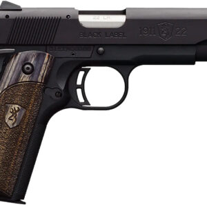 Browning 051814490 1911-22 Black Label Full Size Frame 22 LR 10+1, 4.25" Stainless Steel Barrel, Matte Black Serrated Slide & Polymer Frame w/Beavertail