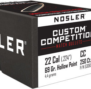 NOSLER BULLETS 22 CAL .224 - 69GR HP-BT CUSTOM COMP. 250CT