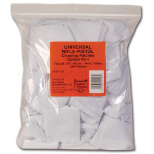 COTTON KNIT CLEANING PATCHES - 2.5X2.5, UNIVERSAL RIFLE/PISTOL, 1000 BULK BAG