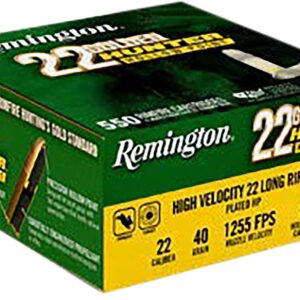 REMINGTON GOLDEN HUNTER 22LR 40GR PLATED HOLLOW POINT 550 RD/BX 12 BX/CS