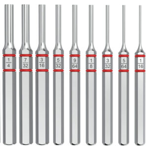Real Avid AVAPKS Accu-Punch Standard Pin Punch Set Silver Steel Universal Firearm 11 Pieces
