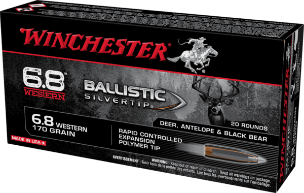 WINCHESTER BALLISTIC SILVERTIP 6.8 WESTRN 170GR 20RD BX 200RD CASE
