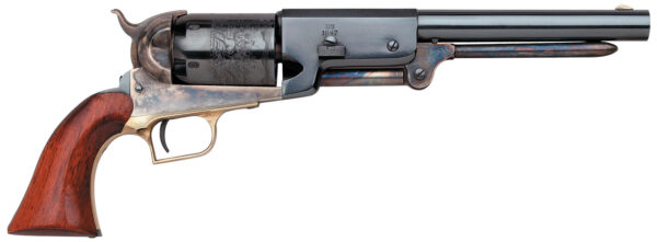 Taylors and Company 550859 1847 Walker Break Open 44 Cal Striker Fire 9" 6rd Color Case Hardened Frame Blued Barrel & Cylinder Walnut Grip