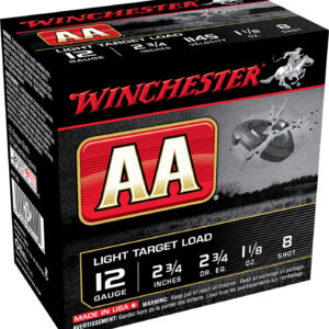 Winchester Ammo AA128VP AA Light Target 12Gauge 2.75" 1 1/8oz 8Shot 100 Bx/2 Case *Value Pack