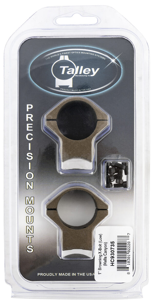 Talley HC930735 Scope Mount/Ring Combo  Burnt Bronze Aluminum 1" Tube X-Bolt Low Rings Short/Long Action 0 MOA