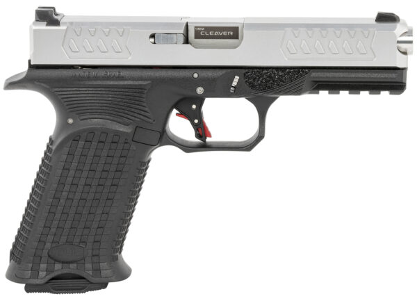 Bul Armory AXEFSCLEVSLV9US Axe Cleaver 9mm Luger 17+1 4.49" Barrel, Polymer Frame w/Picatinny Acc. Rail, Stainless Steel Slide,  Aggressive Textured Polymer Grip