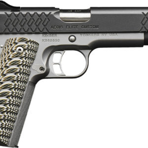 Kimber Mfg, Inc 3000350 Aegis Elite Custom 9mm Luger 9+1 5" Stainless Match Grade Barrel, KimPro II Black Serrated Stainless Steel Slide, Satin Silver Stainless Steel Frame w/Beavertail, G10 Grip