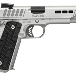 Kimber Mfg.,inc 3000427 Rapide Frost 45 ACP 8+1 5" Black DLC Stainless Steel Barrel, Kimpro II Silver Lightening Cut/Serrated Stainless Steel Slide & Frame w/Beavertail, Black G10 Grip