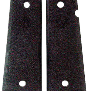 Hogue 45090 OverMolded Grip Panels Cobblestone Black Rubber with Palm Swells for 1911 Government