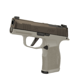 SIG SAUER P365X TWO TONE TAN 9MM PSTL 3.1" BBL 2-12RD MAGS, OPTC PLTE COVER