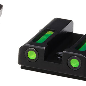 HiViz GLN325 LiteWave H3 Sight Set for Glock Green Tritium White Outline Front Sight-Green Fiber Optic Rear Sight