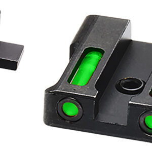 HiViz XDN321 LiteWave H3 Sight Set for Springfield XD Green Tritium White Outline Front Sight-Green Fiber Optic Rear Sight