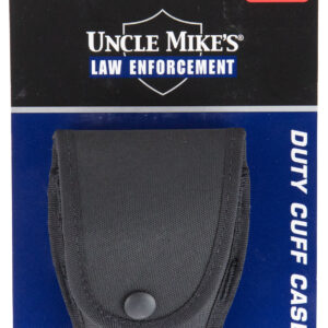 Uncle Mike's 88781 Duty Cuff Case  Single Style made of Nylon with Black Finish & Flap for 2.25" Belt Sizes