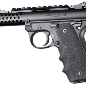 Hogue 79080 Rubber Grip  Black with Finger Grooves for Ruger Mark IV 22/45