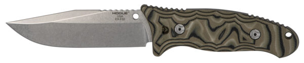 Hogue 35278 EX-F02  4.50" Fixed Clip Point Plain Tumble Polish 154CM SS Blade/ G-Mascus Green G10 Handle