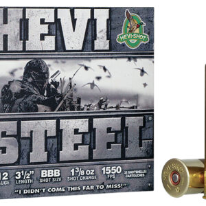 HEVI-Shot HS65888 HEVI-Steel  12Gauge 3.50" 1 3/8oz BBBShot 25 Per Box/10 Case