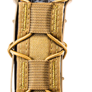 High Speed Gear 11EX00CB TACO Extended Mag Pouch Single Coyote Brown Nylon MOLLE Belts 2" Wide Compatible w/ Pistol