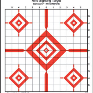 Action Target SI13100 Sighting Advanced Rifle Diamond Paper 100 yds Rifle 14" x 15" Red/White 100 Per Box