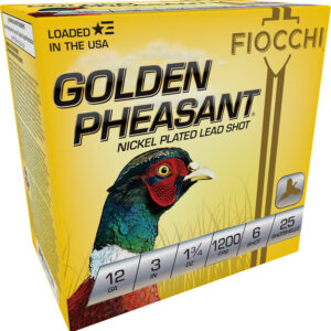 Fiocchi 123GP6 Golden Pheasant  12Gauge 3" 1 3/4oz 6Shot 25 Per Box/10 Case