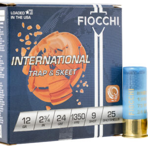 Fiocchi 12IN249 Exacta Target International Trap & Skeet 12Gauge 2.75" 24gram 9Shot 25 Per Box/10 Case