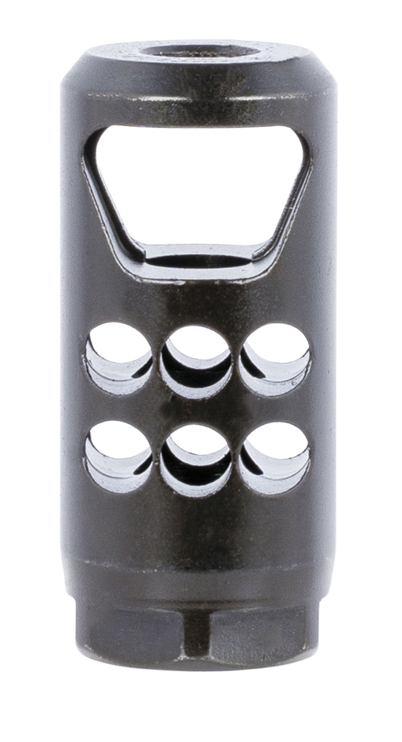 Ruger 90698 Hybrid Muzzle Brake  35 Caliber Black Matte Steel with 1/2"-28 tpi Threads, 2.20" OAL & 1" Diameter